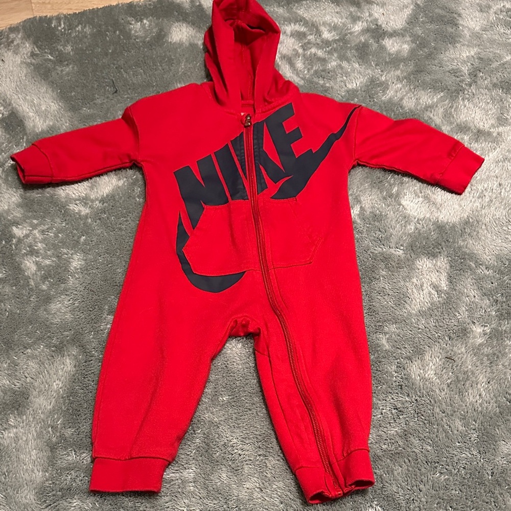 Nike Kids Red Hooded Footie